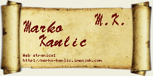 Marko Kanlić vizit kartica